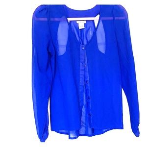 Long Sleeve Cut-out Blouse.